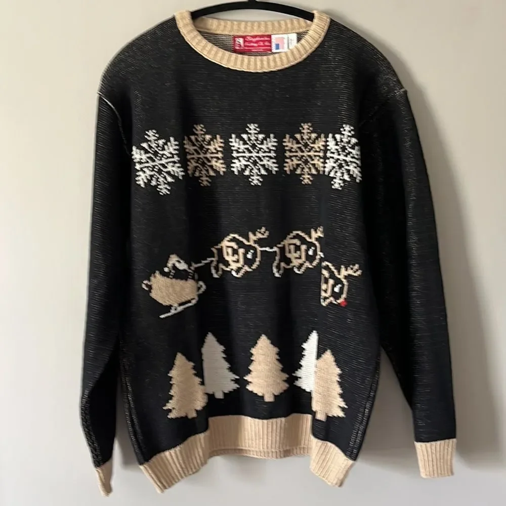 Binghamton Knitting Co. Christmas Santa Sweater Size Large NWOT Made‎ in USA